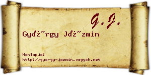 György Jázmin névjegykártya